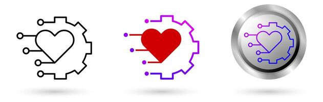 Modern Health Digitalization Digital Transformation of health world icons, various line styles, solid and glossy effects, ideal for health projects, medical applications, etc. vector