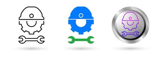 Modern Technician icon presents automation technology in customer service, Available in various styles, including outline, solid, and glossy effects, ideal for helpdesk software etc. vector