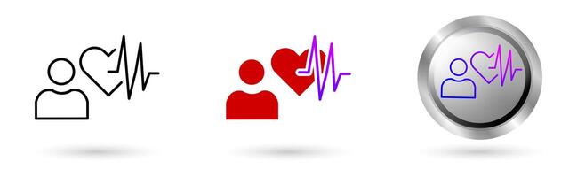 Modern Health Digitalization Mental Health Icons Digital transformation of the health world, various line styles, solid and glossy effects, ideal for health projects, medical applications, etc. vector