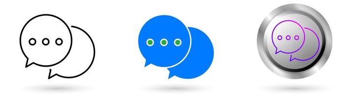 Comment's modern icon presents automation technology in customer service, Available in various styles, including outline, solid, and glossy effects, ideal for helpdesk software etc. vector