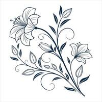 A drawing of a flower vector