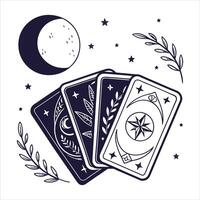 Mystical Tarot Cards with Celestial vector
