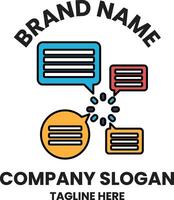 Brand name logo with four speech bubbles vector