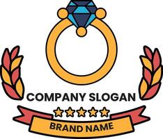 A company logo with a diamond and the words company slogan brand name vector
