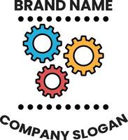 A logo for a company that has three gears on it vector