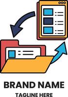 A folder with a brand name on it vector
