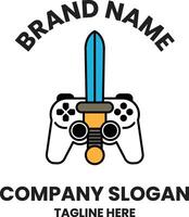 A game controller with a sword on it vector