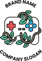 game controller with a leafy design on it vector