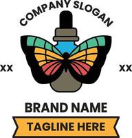 A colorful butterfly with a bottle on its back vector