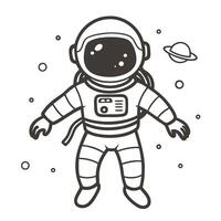 astronaut floating in space, cosmic adventure with stars and planets vector
