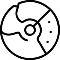 A black and white image of a disk with a hole in it vector