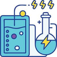 A laboratory with a beaker and a lightning bolt vector