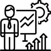 Businessman with a chart and arrows on a white background vector