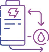 A battery with a drop of water and a battery icon vector