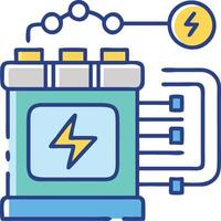 A battery with a lightning bolt on it vector