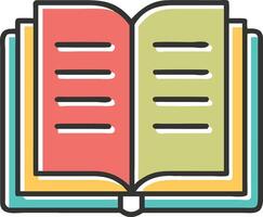 An open book with a page in the middle vector