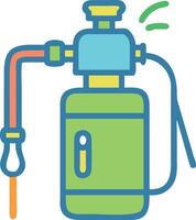 A green water pump with a hose attached to it vector