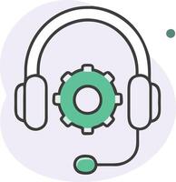 A headset with gears and a microphone vector