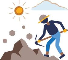 A man digging in the ground with a shovel vector
