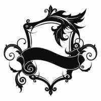 Elegant Ornate Vintage Frame with Blank Banner for Custom Text vector