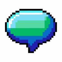 8 Bit Speech Bubble Icon with Pixel Art Design on White Background vector