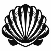 Stylized Black and White Shell Illustration for Nautical Design and Decor vector