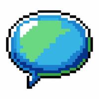 Retro Pixel Art Speech Bubble Icon Digital Messaging Symbol in 8 Bit Style vector