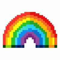 Pixelated Rainbow Arch Illustration in 8 Bit Retro Style vector