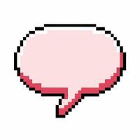 Retro Pixel Art Speech Bubble Icon for Digital Communication and Gaming vector