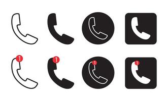 Diverse Phone Icons with Notifications, in Black and White vector