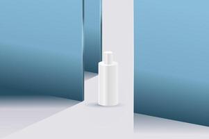 Realistic 3D product background turquoise walls with empty space. Illustration display for cosmetic or beauty product vector