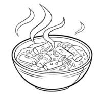 Tteokbokki Line Art Korean Street Food vector