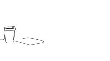 Continuous line drawing of a workspace video
