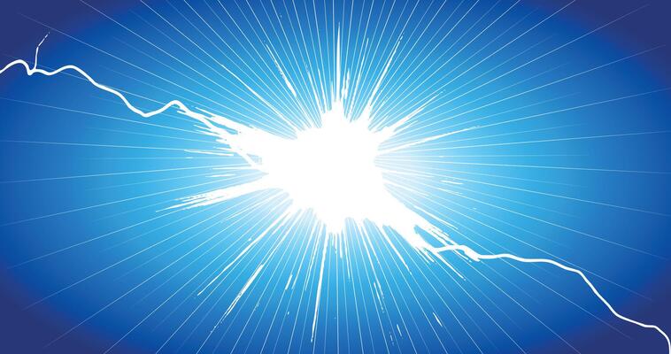 Electric Burst Light Explosion. Electric Burst and Bright Energy Explosion Effect