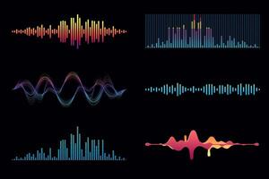 Abstract Sound Waves and Equalizer Visual Representation vector