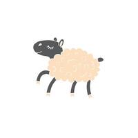 Hand drawn running sheep isolated on white background vector