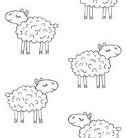 Seamless pattern of hand drawn doodle sketch running sheep vector