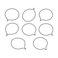set of comic speech bubbles. Blank Speech Bubbles Set Isolated Empty Dialogue Text Illustrations vector