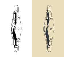 Single block for yacht rigging vector