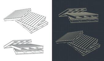 Pallets stylized compositions vector