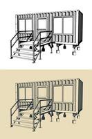 Container house converted from a shipping container vector