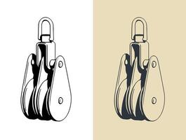 Double blocks for yacht rigging vector