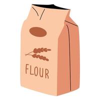 illustration of flour. Wheat flour in a package. vector