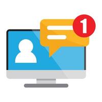 Device notification bubble speech icon flat vector