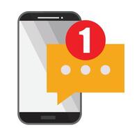 smartphone notification bubble speech icon flat vector
