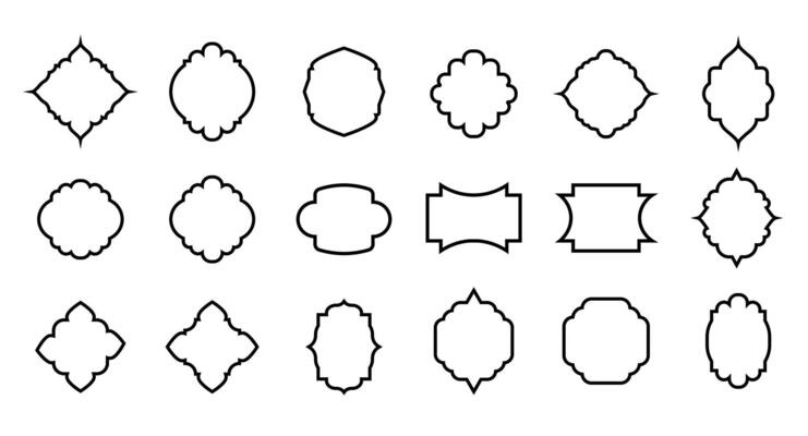 Islamic decorative outline shape design