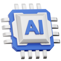 A computer chip with the word ai on it png