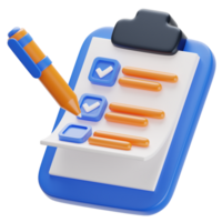 To Do List Checklist 3d icon png