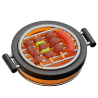 A grill with meat and vegetables on it png