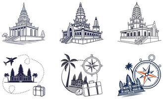 A set of icons depicting various types of architecture vector